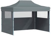Tente de réception pliable à 3 parois latérales, 3 x 4 m , acier, anthracite, vidaXL