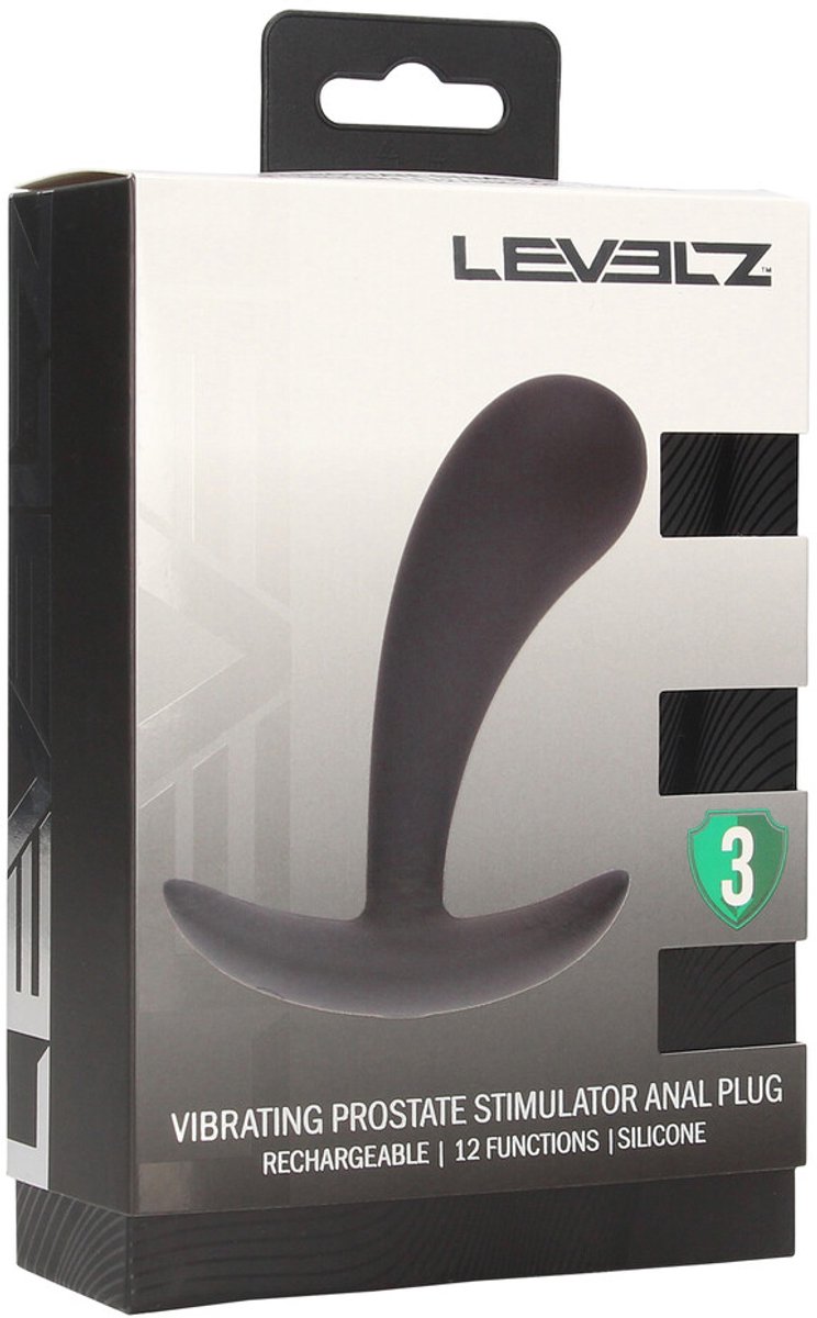 Vibrerende Siliconen Prostaat Stimulator Anale Plug - S - Zwart
