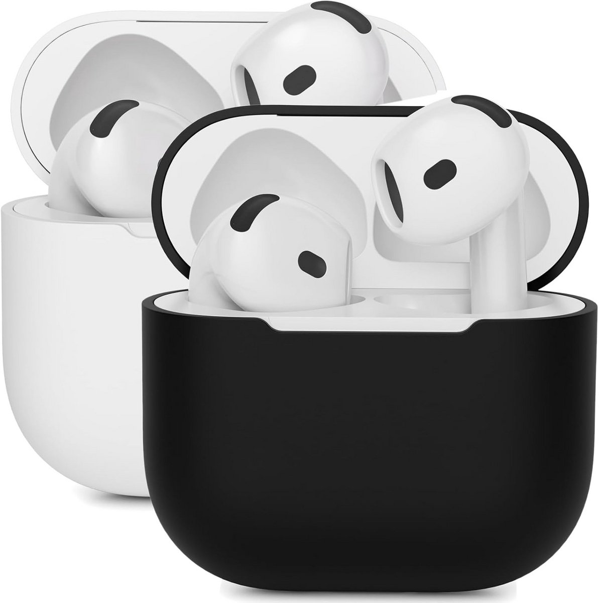 2 Stuks Siliconen Hoes voor AirPods 4e Generatie (Lichtgewicht & Schokbestendig)