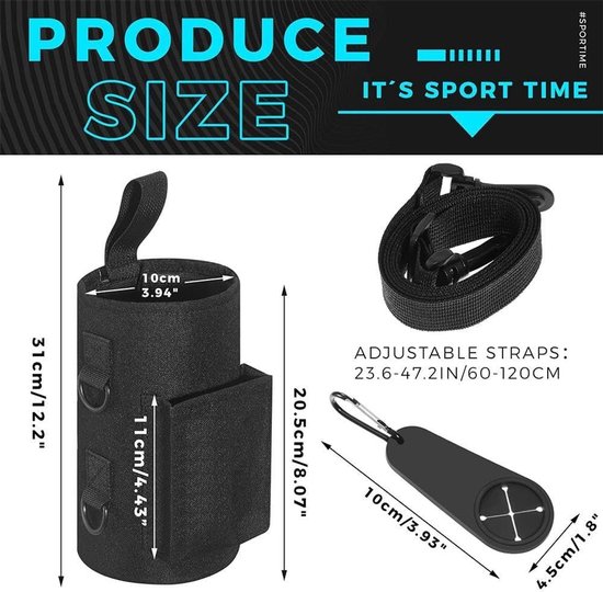 Magnetische Sporttas met Ingebouwde Magneten Bidonhouder en Telefoonvakjes Gymtas Organizer voor Sportaccessoires en Drinkfles — afbeelding 5