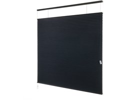 Dutchblinds - Plisségordijnen - verduisterend - Zwart - 50 x 250 cm - Raamdecoratie op maat