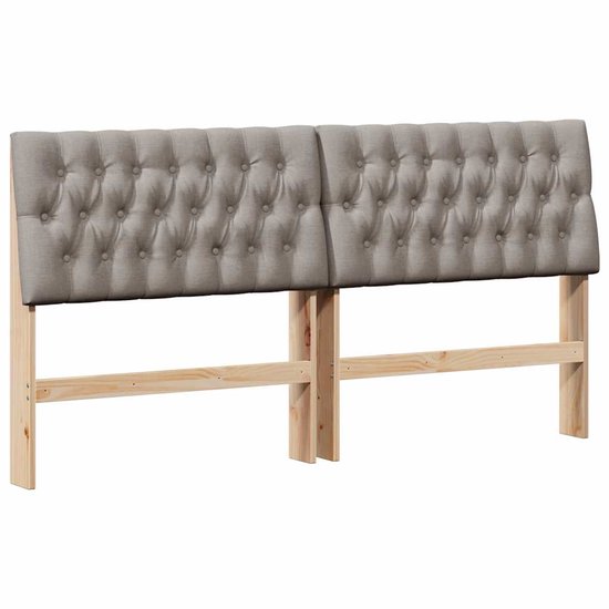 vidaXL - Tête de lit capitonnée - Taupe - 180 cm - Pin Massief