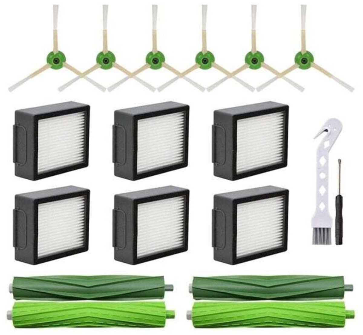 Zijborstels en HEPA-filters Geschikt voor iRobot Roomba i3 i4 i6 i7 i8 j7 E5 E6 E7 - SODIAL stofzuigeraccessoires