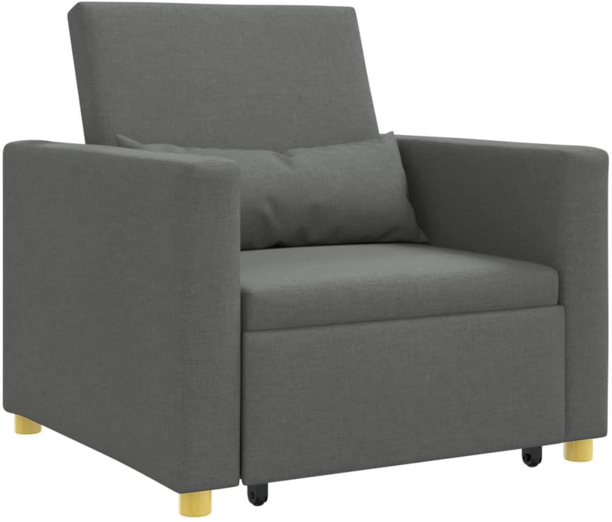 vidaXL Uittrekbare - slaapbank - eenpersoons - Donkergrijs - 90 - x - 165 - x - 87 - cm