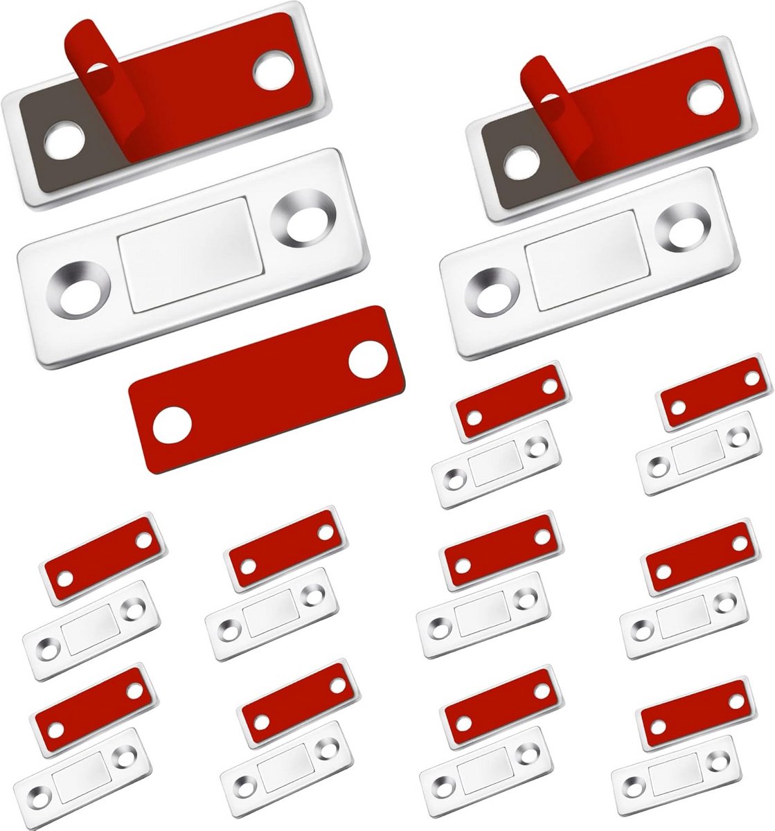 Set van 18 ultradunne magneetjes voor kastdeuren en laden