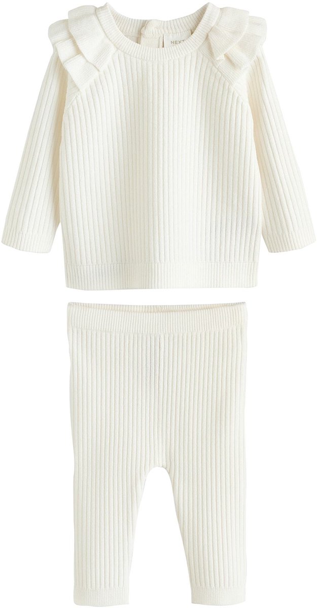 Next - Meisjes - Gebreide babytrui en legging in 2-delige set - Crème