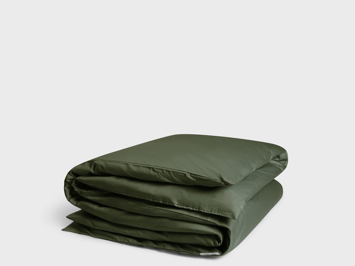 Yumeko dekbedovertrek katoen satijn dark olive 200x200 (zonder slopen) - Bio, eco & fairtrade