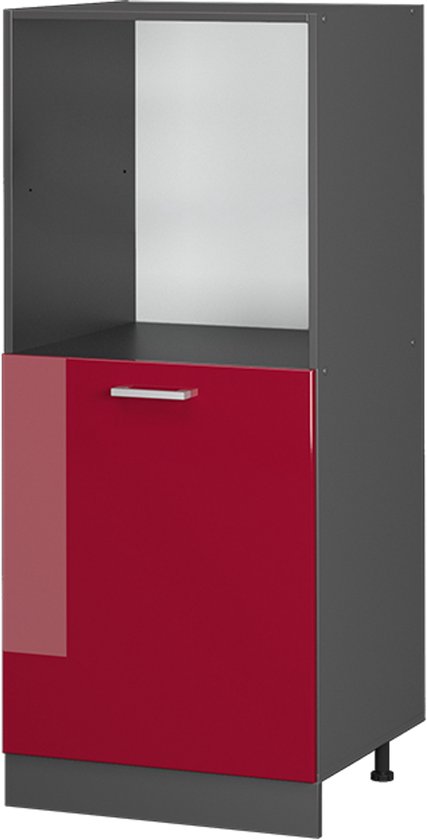 Vicco Armoire de transformation pour four R- Line, Rouge bordeaux brillant/Anthracite, 60 cm