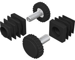 vidaXL - Meubelvoetjes - Verstelbaar - 2 - pcs - Zwart - M6 - PP