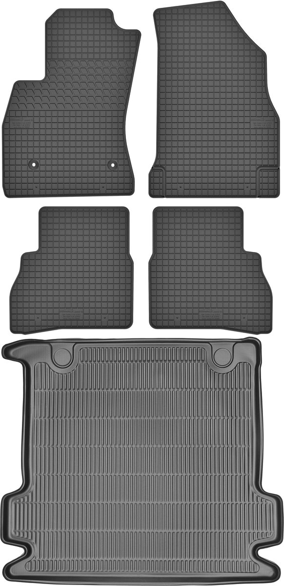 Max-Dywanik Serie - Kofferbakmat en Automattenset - Fiat Doblo II Maxi VAN - Zwart - Op Maat