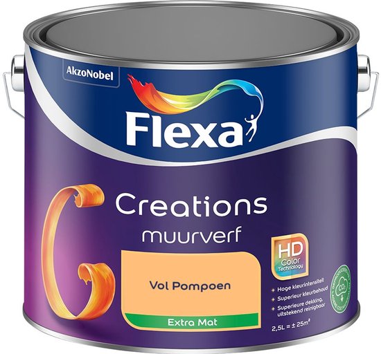Flexa - Creations Muurverf Extra Mat - Vol Pompoen - Mengverf - 2,5 L
