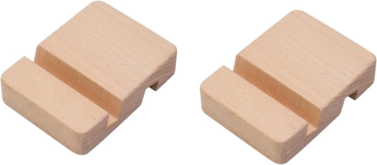 Houten Telefoonhouder & Tablet Standaard - Verstelbaar en Draagbaar voor Desktop