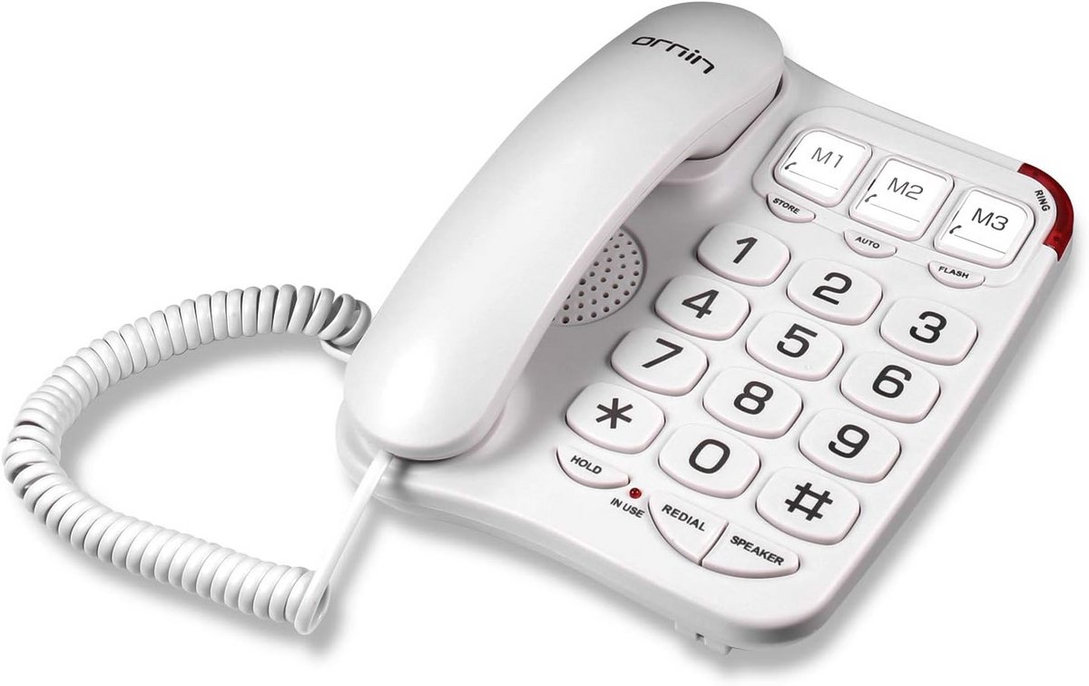 Grote Knop Telefoon met Luidspreker - Hoge Volume & Hoortoestel Compatibel voor Senioren