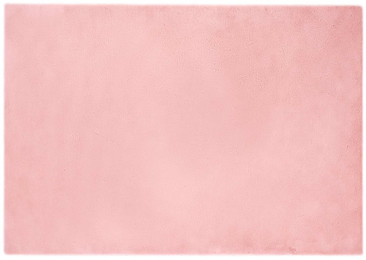 vidaXL - Antislip - vloerkleed - van - imitatie - konijnenbont - OLITE - Roze