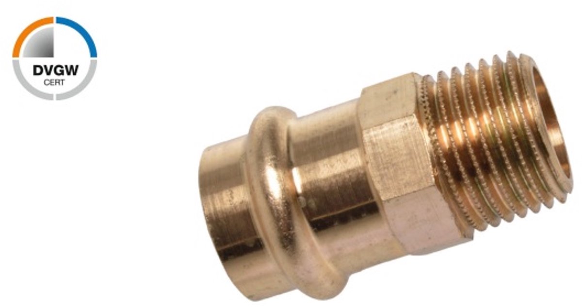 KIRCHHOFF BR Overloopnippel - Blanco - 15 mm x 1/2"BU - 1 Mof - (P4243g) (10x)