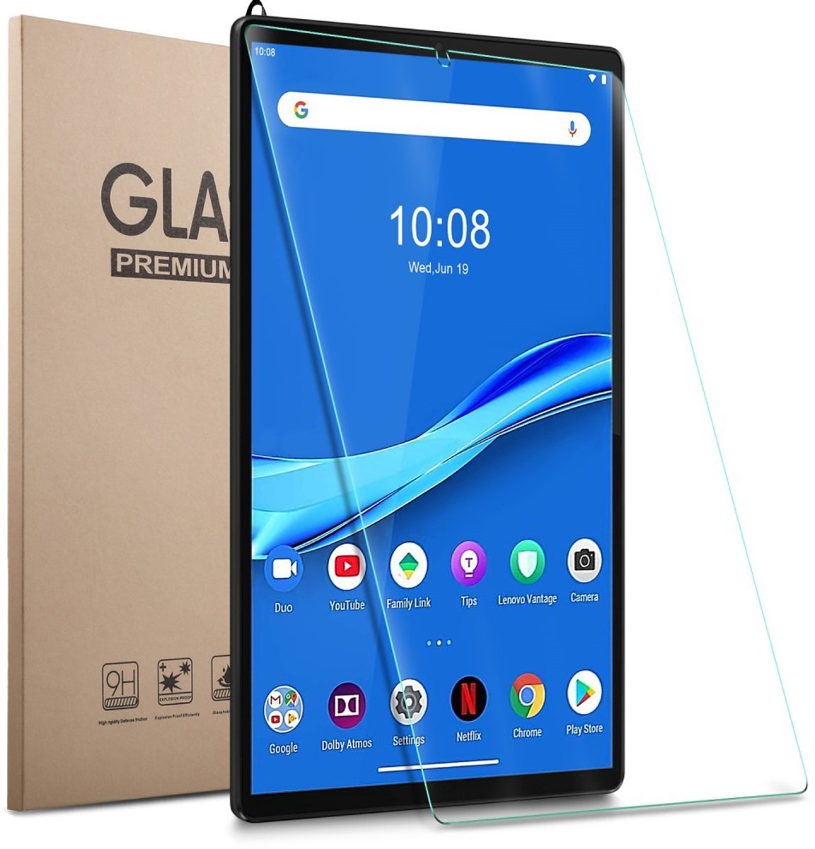 9H Tempered Glass - Geschikt voor Lenovo Tab M10 FHD Plus Screen Protector - Transparant