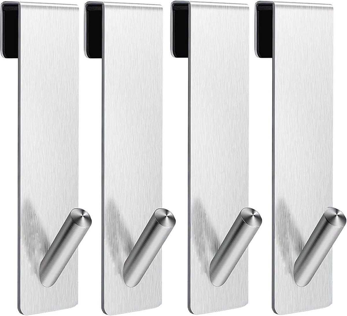 RVS Douchehaak Glas Zonder Boren - Ophanghaken voor Handdoek en Douchewand (4 stuks)