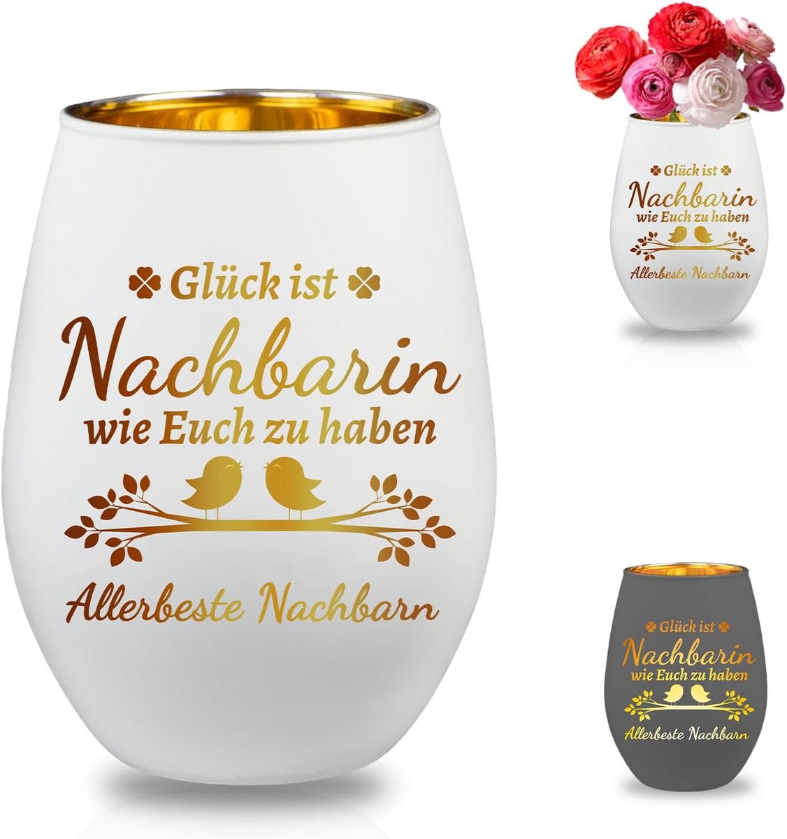 Theelichthouder met Spreuk - Leuk Cadeau voor Buren en Verhuizing