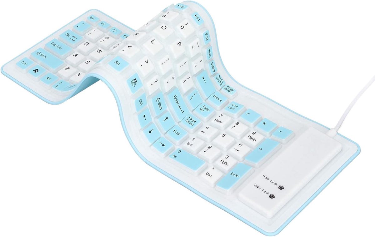 Opvouwbaar Siliconen Toetsenbord Draadloos en Bedraad USB - Waterdicht en Flexibel