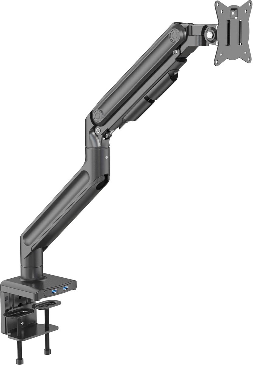 Ergonomische Heavy Duty Monitorarm met Gasveer voor Schermen tot 49 inch en 20 kg