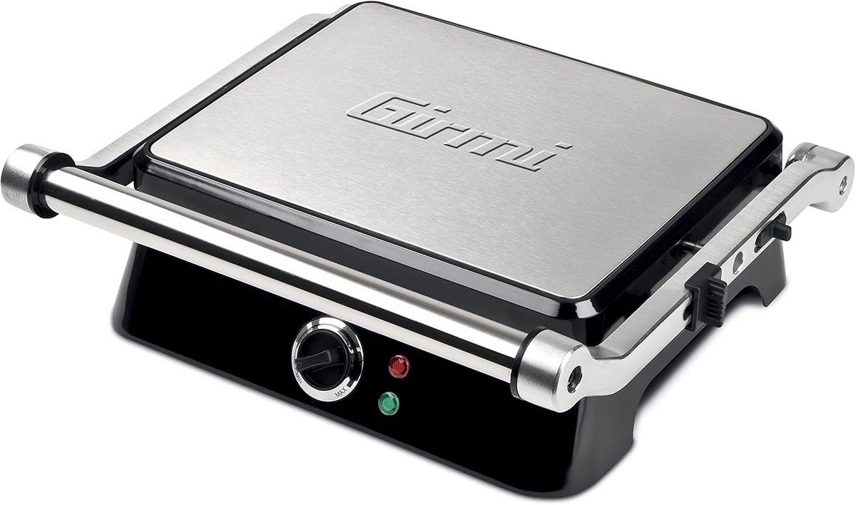 Contactgrill met Petravera Antiaanbaklaag | RVS Elektrische Grillpan 1400W | Vetvrij Grillen