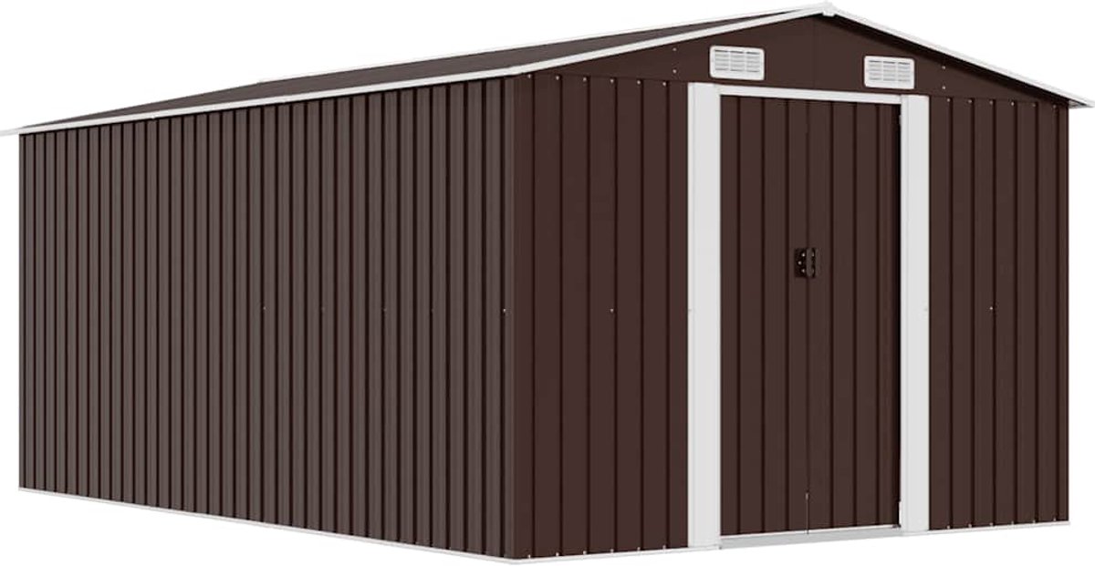 VidaXL tuinhuis metaal bruin 257x398cm
