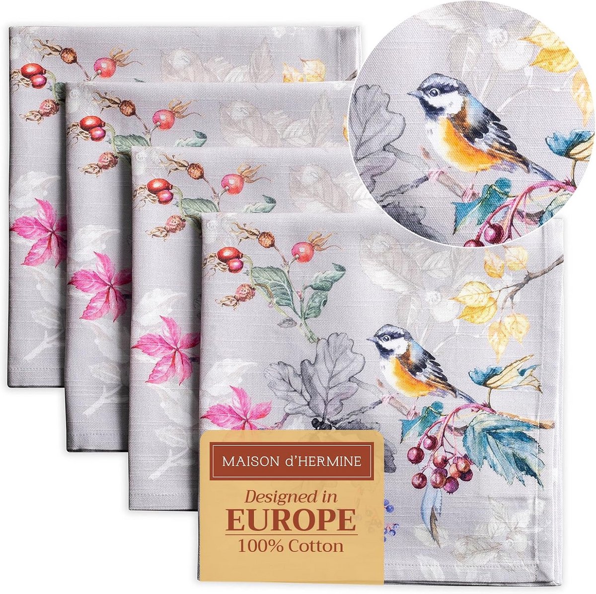 Set van 4 Zachte Servetten 100% Katoen - Perfect voor Diner, Bruiloft en Feestdagen