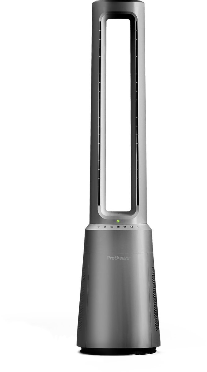 Pro Breeze OmniAir 41" premium bladloze torenventilator en luchtreiniger - zilver