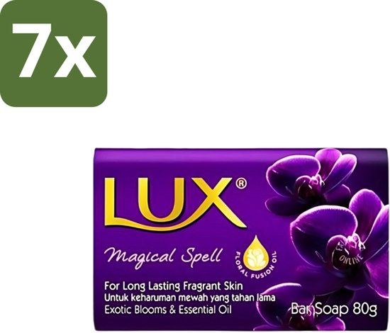 7 x Lux - Zeep - Magical Spell - Hydraterend - Luxe Geurbeleving - 80 g - Zeep - Hygiëne - Geur - Reiniging - Hydraterend