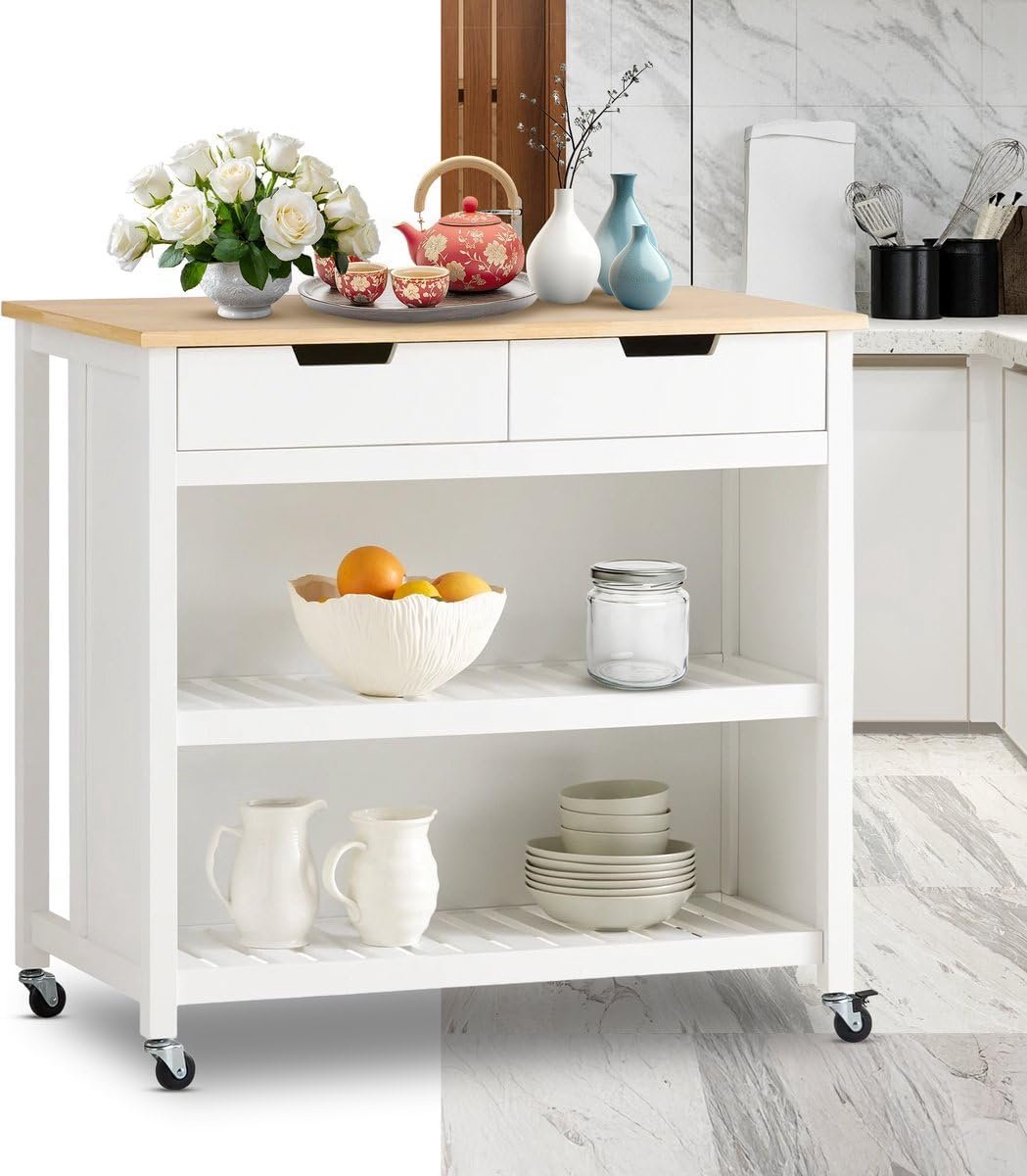 Keukeneiland - Verplaatsbaar - Keukenkast - Dressoir - Organizer - Opbergruimte
