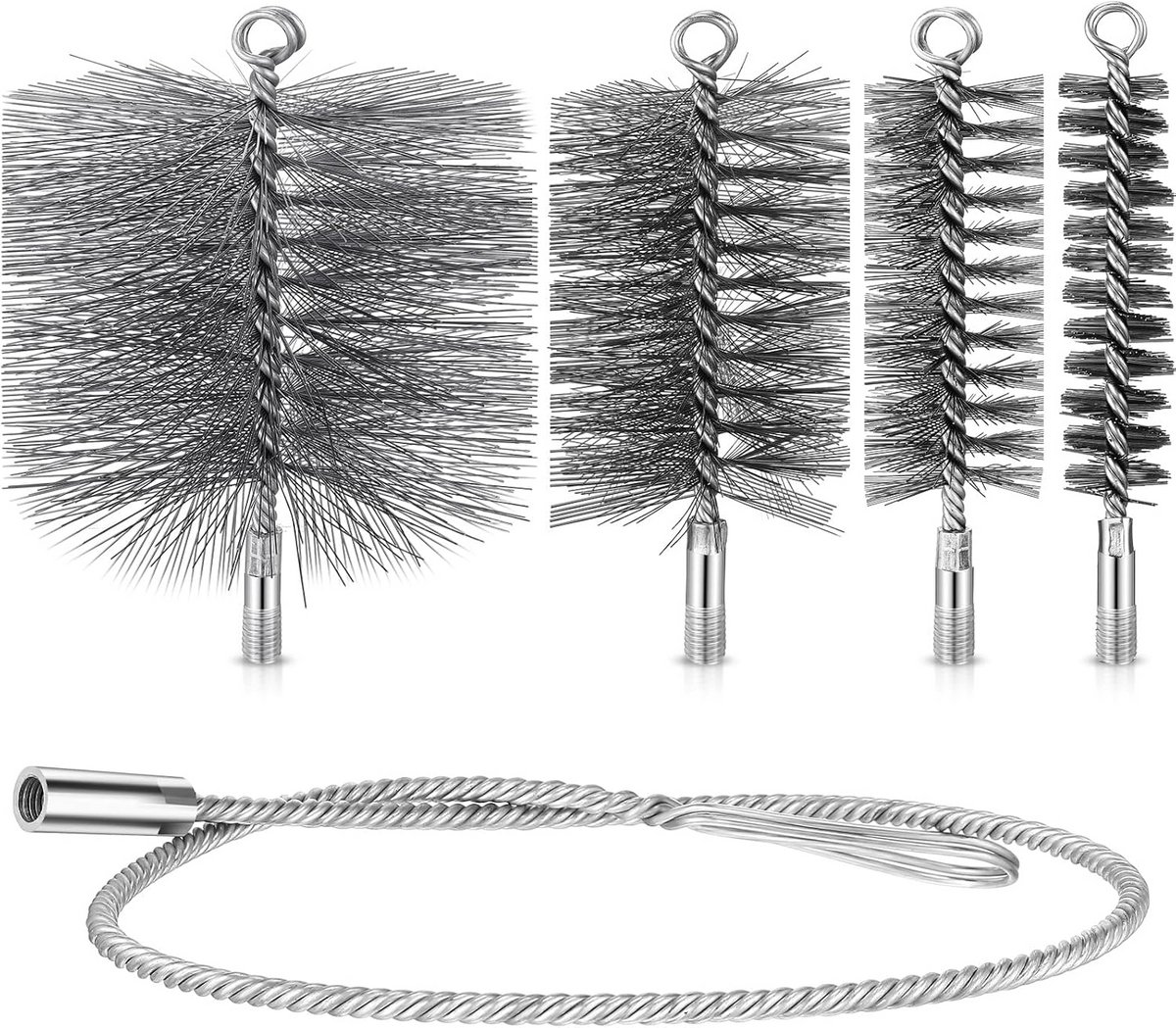 Schoorsteenveegset - Schoorsteenveger - Schoorsteenborstel 150mm - Haardonderhoud