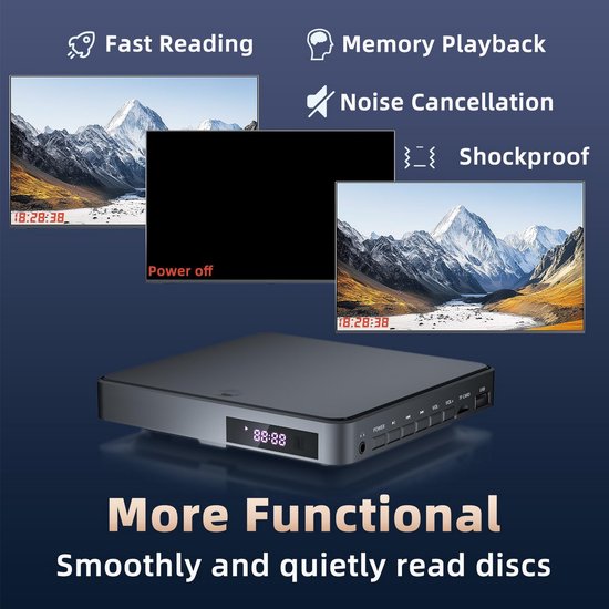 DVD Speler met HDMI - Externe DVVD Speler - Zwart - Video speler — afbeelding 2