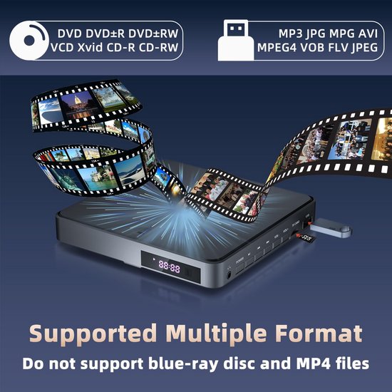 DVD Speler met HDMI - Externe DVVD Speler - Zwart - Video speler — afbeelding 4