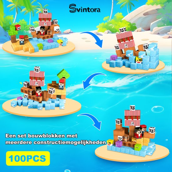 Magnetische Blokken Speelgoed-Svintora® 100 stuks Magnetic Tiles-Montessori Speelgoed- Voor 3+ jaar van Merkloos — afbeelding 2