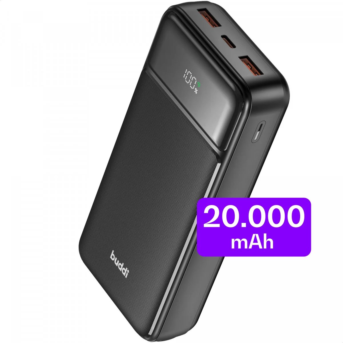 Buddi Boost Powerbank 20.000 mAh Zwart Snelladen - Buddi - €18,95