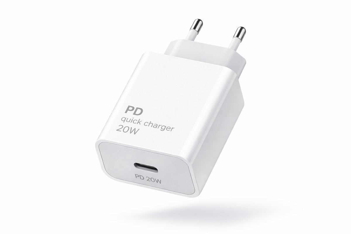 DrPhone PD Lunar 20W Snellader – USB-C Thuislader – 5V/3A, 9V/2.2A, 12V/1.6A – Geschikt voor Smartphone & Tablet