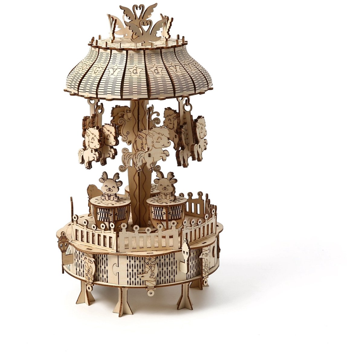 Draaimolen - 3D Puzzel met Handleiding - DIY - Miniatuur Modelbouw Hout Kinderen en Volwassenen - Houten bouwpakket - Assemblr