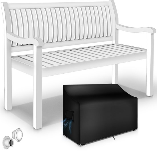 tillvex Banc de Jardin en Bois Résistant aux Intempéries 150 cm avec housse | Banc de parc en bois Massief | Banc de balcon pour 3-4 personnes | Canapé d'une capacité de charge de 320 kg | Meubles de Jardin en Bois