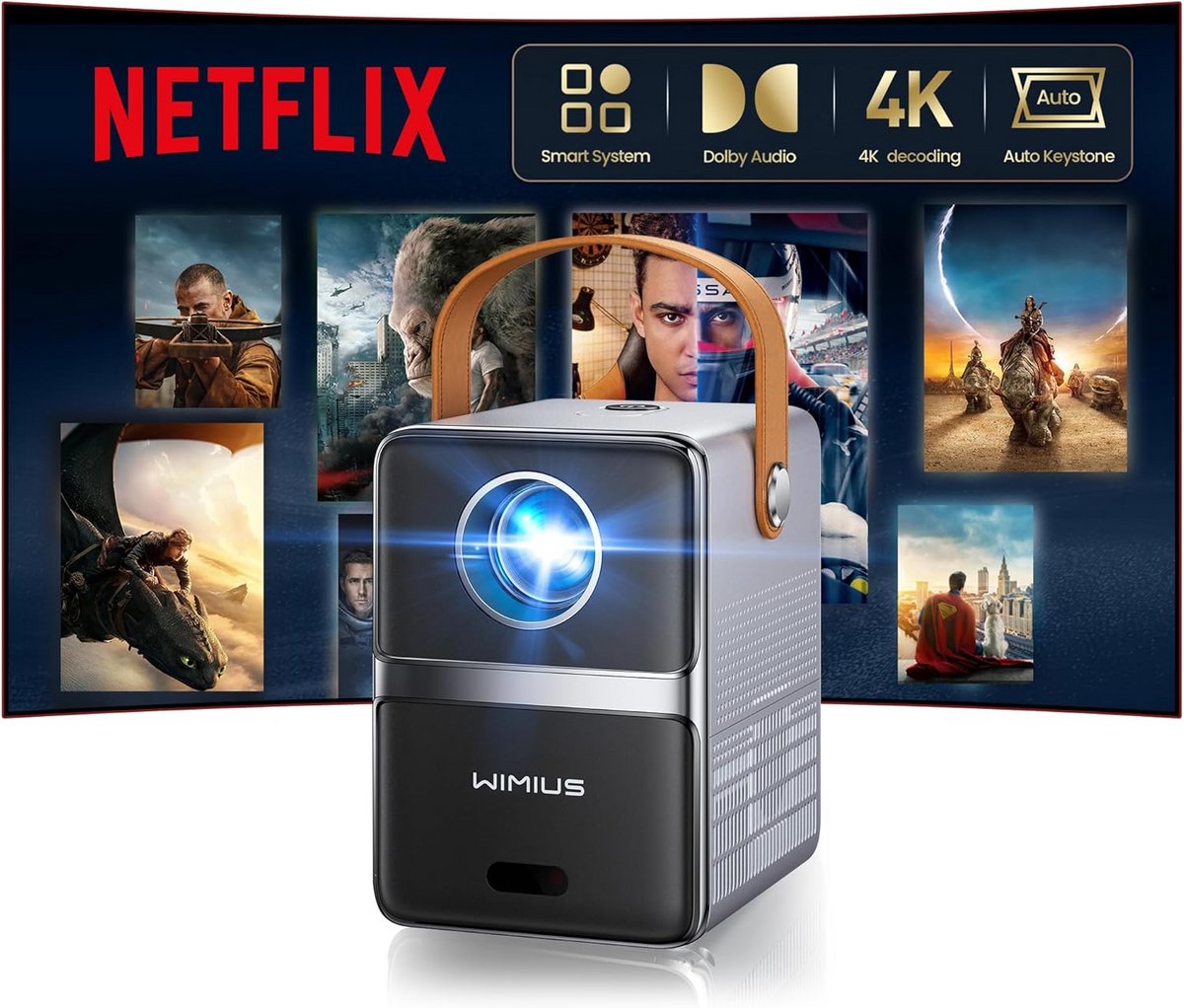4K Beamer met Automatische Keystone Correctie voor Bioscoopervaring