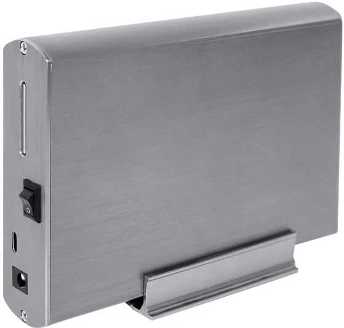 Externe 3.5 inch HDD Behuizing USB-C en USB 3.0 Ruimtegrijs Aluminium