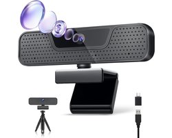 Webcam voor PC - Streaming Camera - 4K Kwaliteit - Zwart - Duidelijk