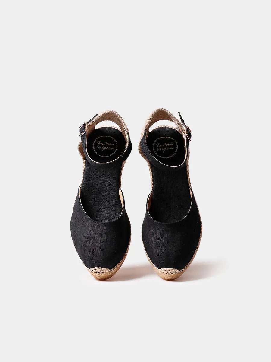 Espadrilles met sleehak van jute en gesp | CALDES