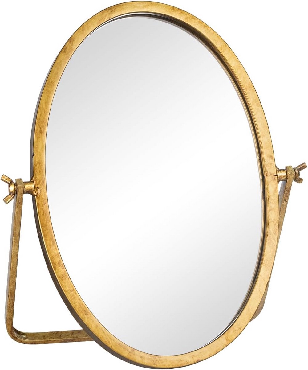 Vintage Ovale Tafelspiegel Antiek Goud Kantelbaar