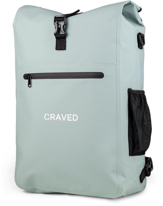 Craved Enkele Fietstas 3 in 1 - 28L - Geschikt voor E-Bikes - Caribisch Blauw - Waterdicht - Met schouderband - Laptop vak van Craved — afbeelding 4