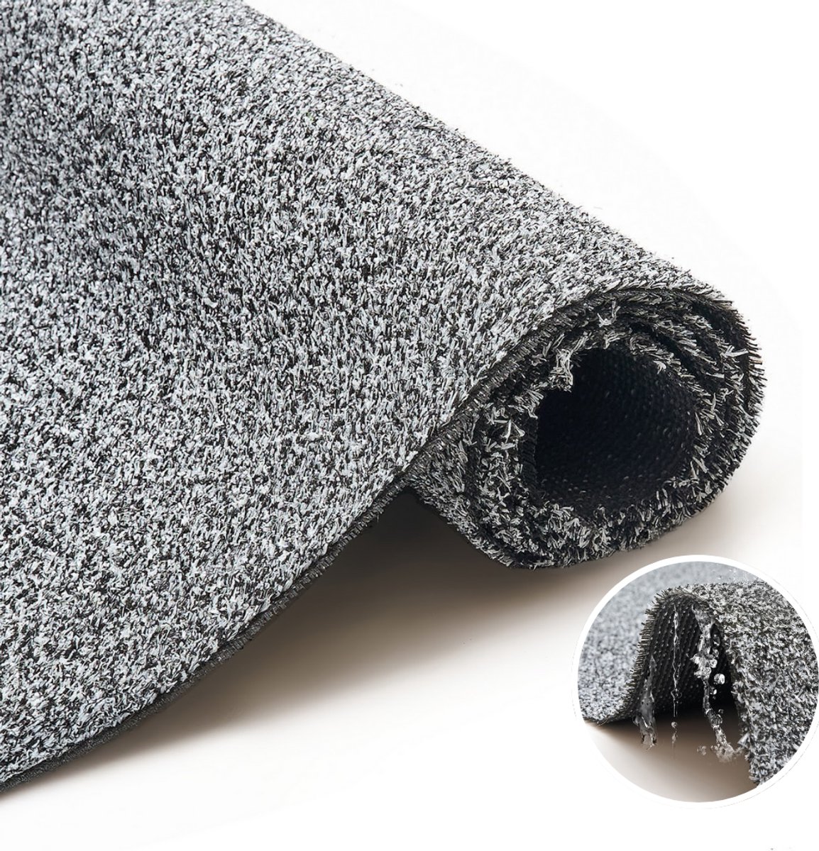 Tapiso Kunstgras Canyoo Grijs 7 mm Modern Grastapijt voor Balkon Tuin Terras UV-bestendig & Waterdoorlatend Maat- 250x300