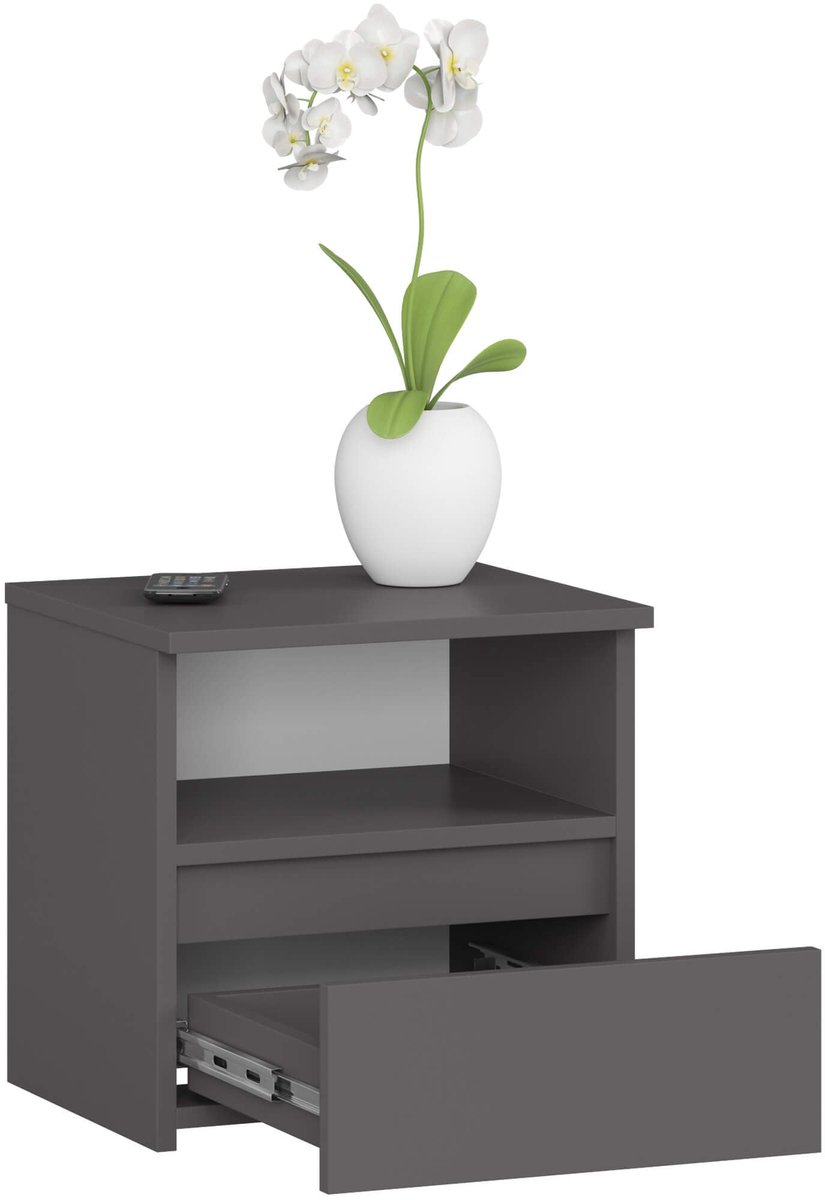 Akord Nachtkastje CL1 met 1 Lade / AKORD Furniture Factory / Grafietgrijs / 40 x 40 x 35 cm