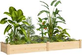 Outsunny Garden Bed-Vurenhout-235L x 66B x 26H cm-Natuurlijk hout