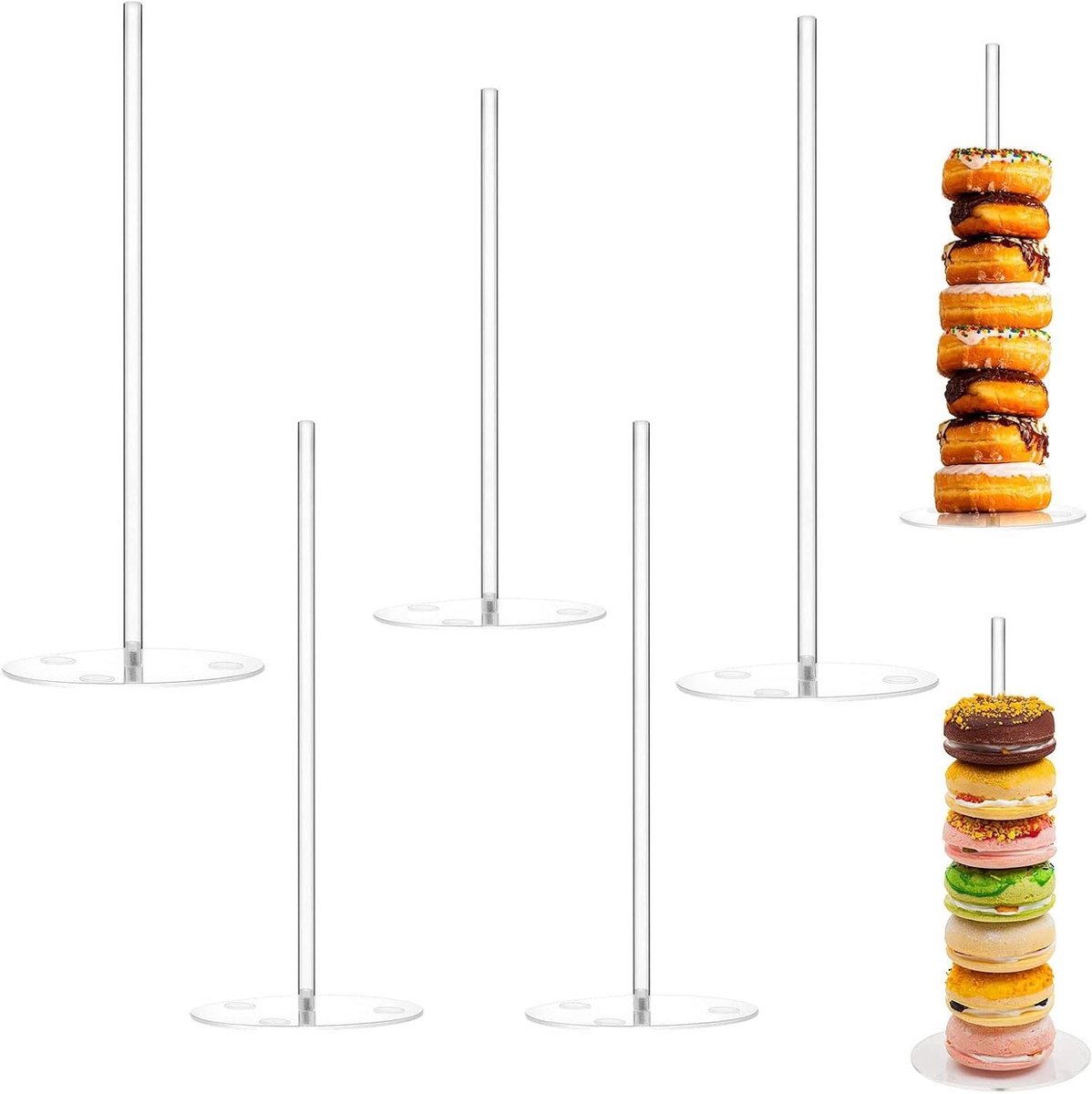Acryl donutstandaard voor bruiloft en verjaardagsfeesten - Helder dessert-taartdisplay
