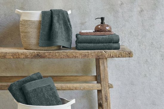 Eleganzzz Badmat - Badmat 50x70cm - 750 gr/m2 - 100% Katoen - olive green