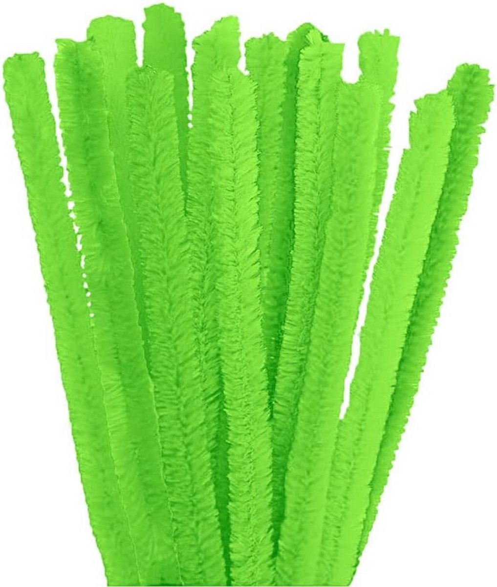 Vormbare Chenille Pijpenreinigers Groen 15mm x 50cm - Knutselmateriaal 10 Stuks